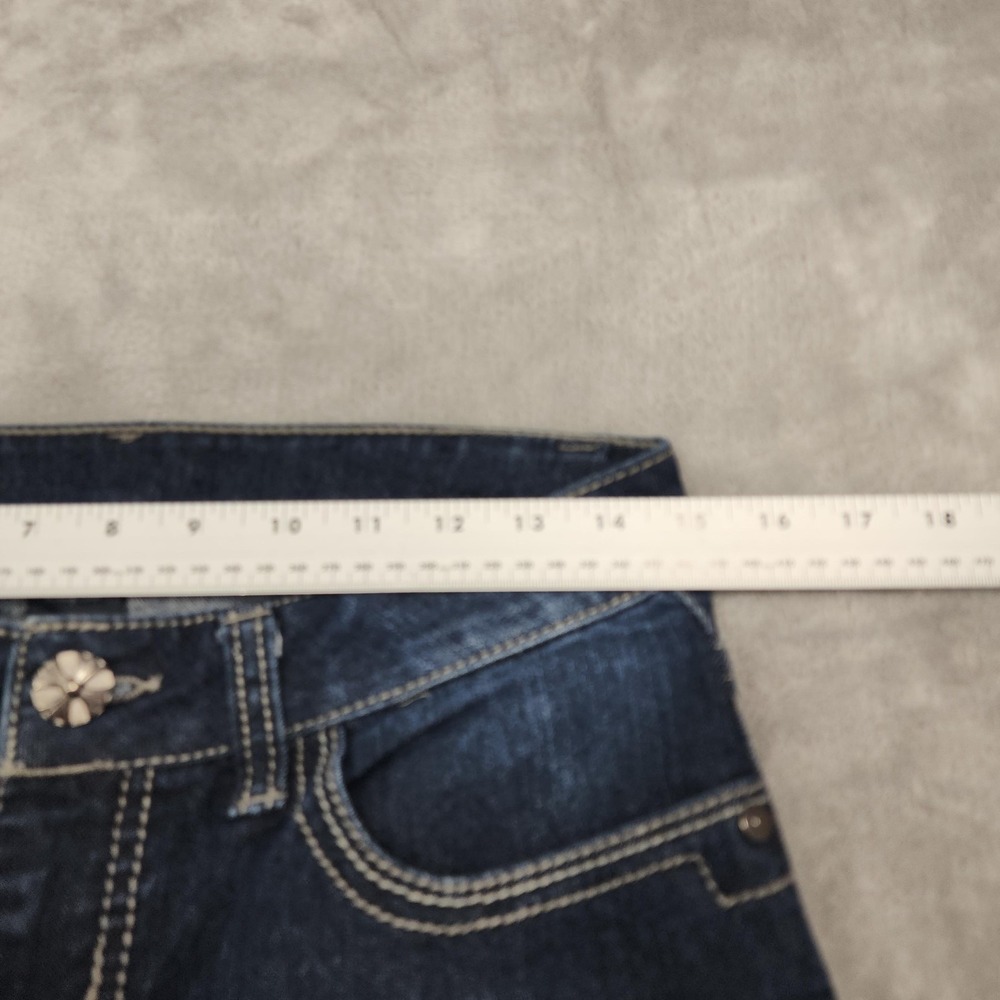 Faded Glory Jeans‎ Womens 8 Blue Low Rise Bootcut Embroidered Rhinestone Stretch - Picture 8 of 12